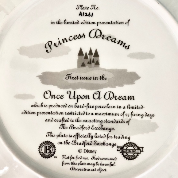 Disney, Princess Dreams, Once Upon A Dream, Porcelain Plate, First Issue - Picture 4 of 8